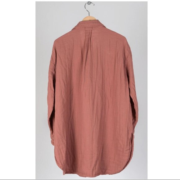 CP Shades Marella Double Cotton Gauze Button-up, Pecan M - Picture 2 of 9